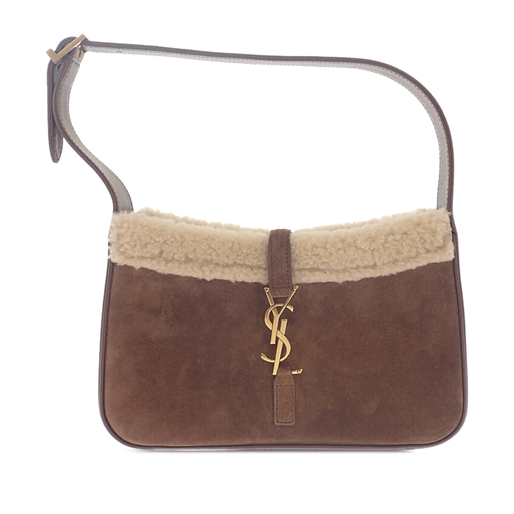 Pre-Loved Saint Laurent Shearling Trimmed Suede Le 5 a 7